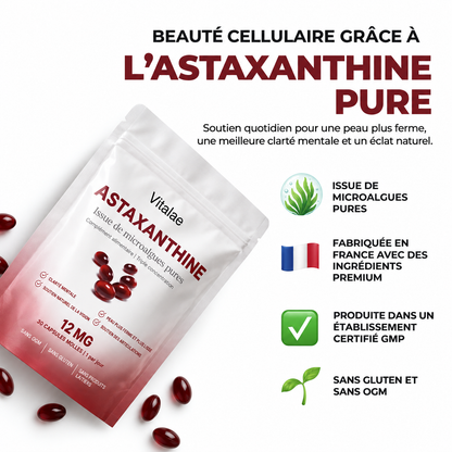 Vitalae Astaxanthine 12mg Softgels - Aide naturellement à lutter contre le stress oxydatif