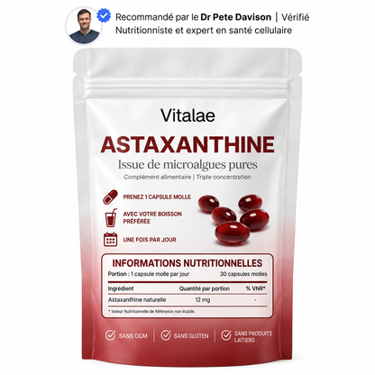Vitalae Astaxanthine 12mg Softgels - Aide naturellement à lutter contre le stress oxydatif